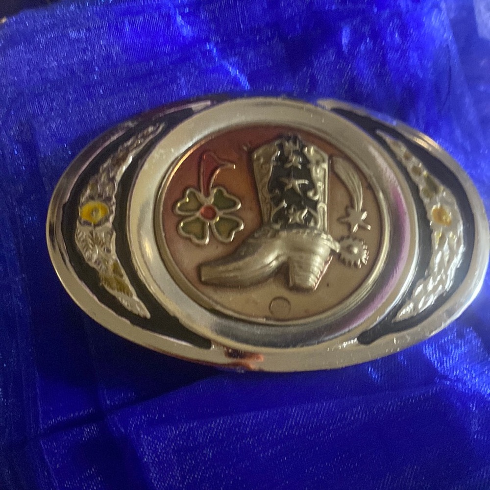 Cowgirl Boot Belt Buckle Painted Metal very unique